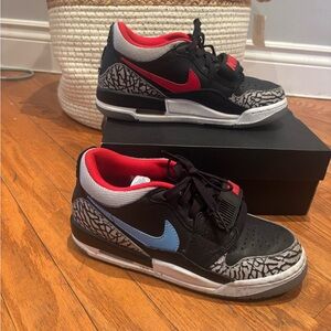 Nike Jordans Kids Black, Red, and Blue Sneakers